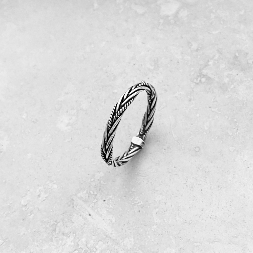 TOP SELLER💕Sterling Silver Bali Rope Braid Ring, Wedding Band, Stackable Jewelry